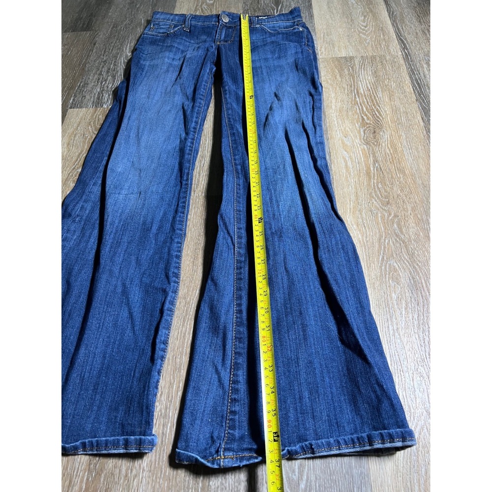 IT‎ Jeans Hottie Flare Jeans Womens 26 Blue Excellent Dark Wash Wide Leg Stretch - Picture 7 of 9